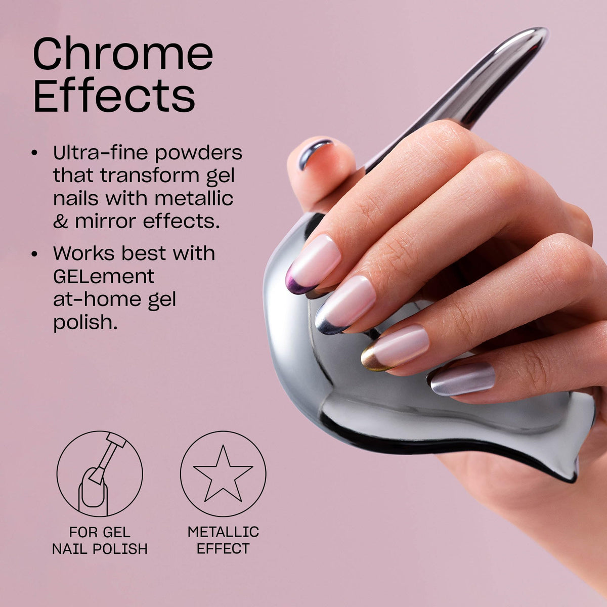 OPI silicon applicator included with tin to buff powder for smooth application