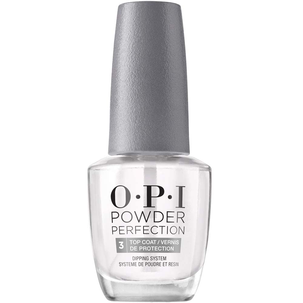 OPI top coat front bottle showing label and glossy finish benefit