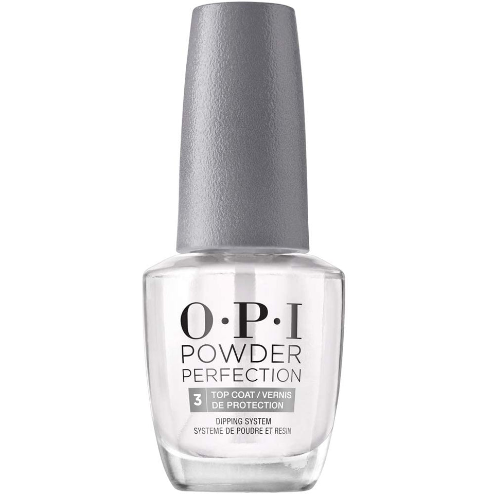 OPI top coat front bottle showing label and glossy finish benefit