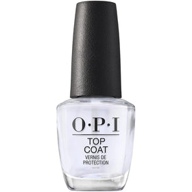 OPI top coat front packaging showing bottle and label for trusted protection