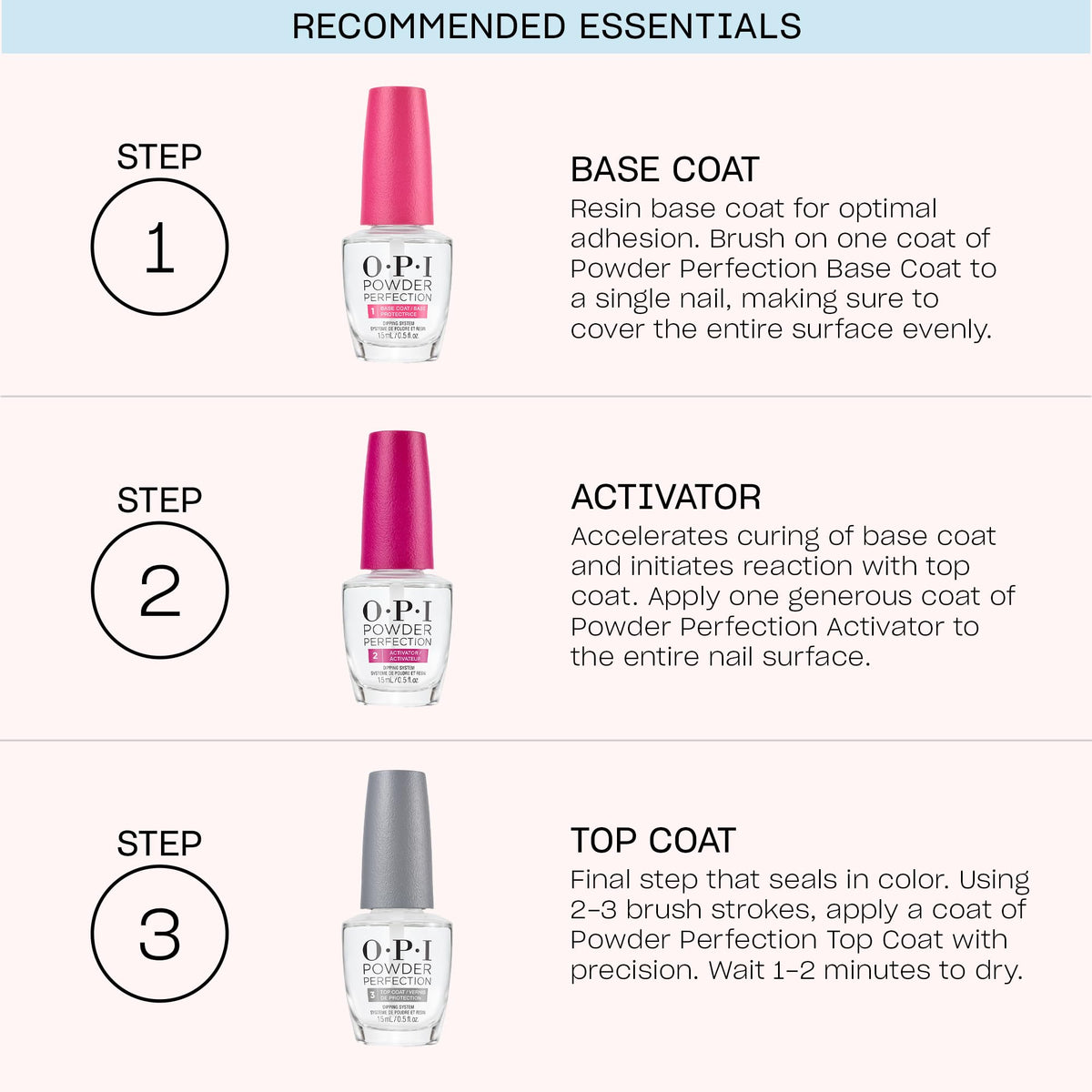 OPI top coat being applied in salon for efficient client service