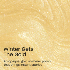 OPI wide brush applying shiny yellow-gold for quick smooth coverage