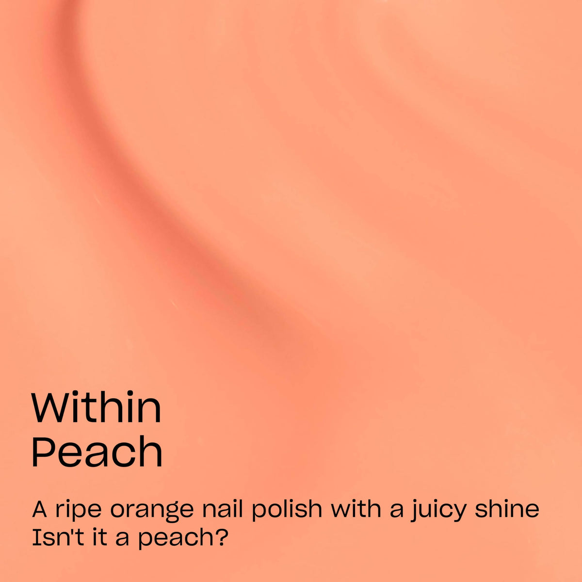 OPI Within Peach swatch on nails demonstrating fast-drying glossy crème benefit