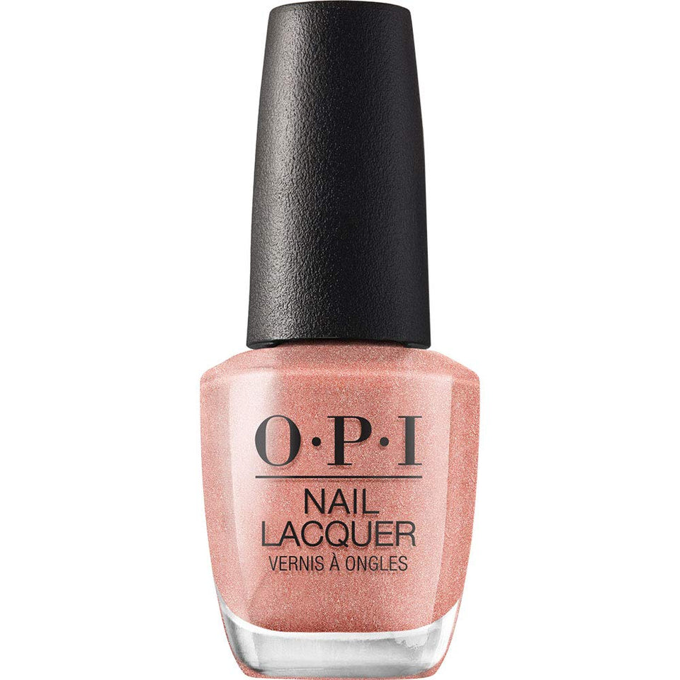 OPI bottle front view showing Worth a Pretty Penne copper-brown shade and label