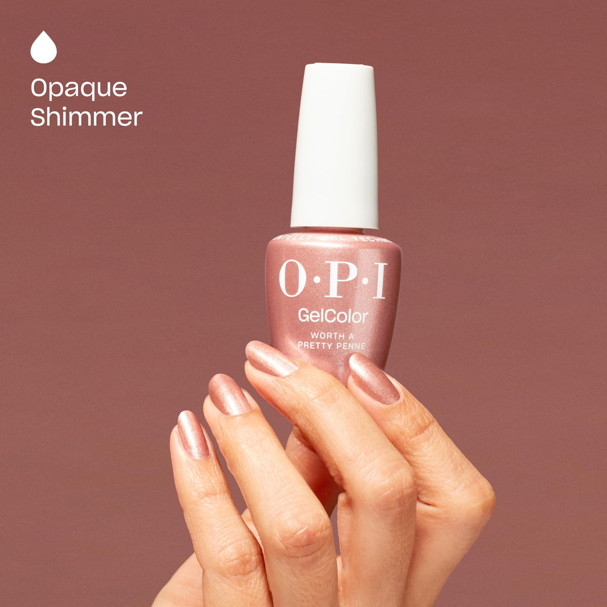 OPI painted nails on hand showing salon shine and wear