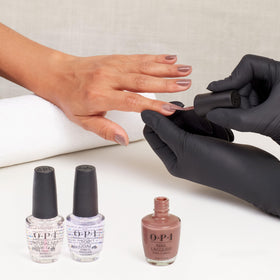 OPI lacquer with topcoat applied demonstrating intensified shine and protection