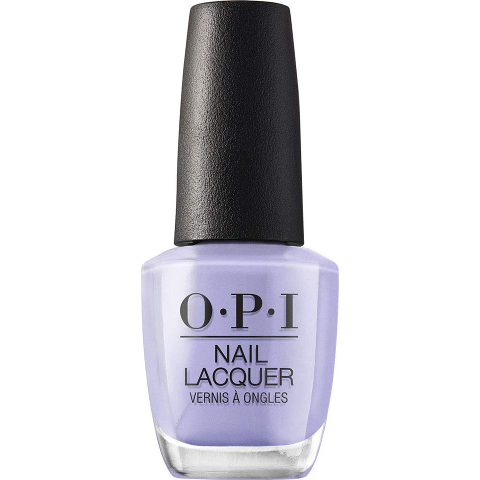OPI front bottle shot showing periwinkle shade and glossy finish benefit