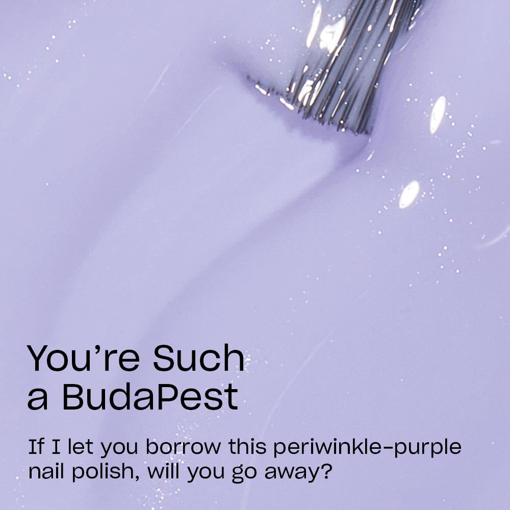 OPI swatch on hand showing true periwinkle tone and flattering effect benefit