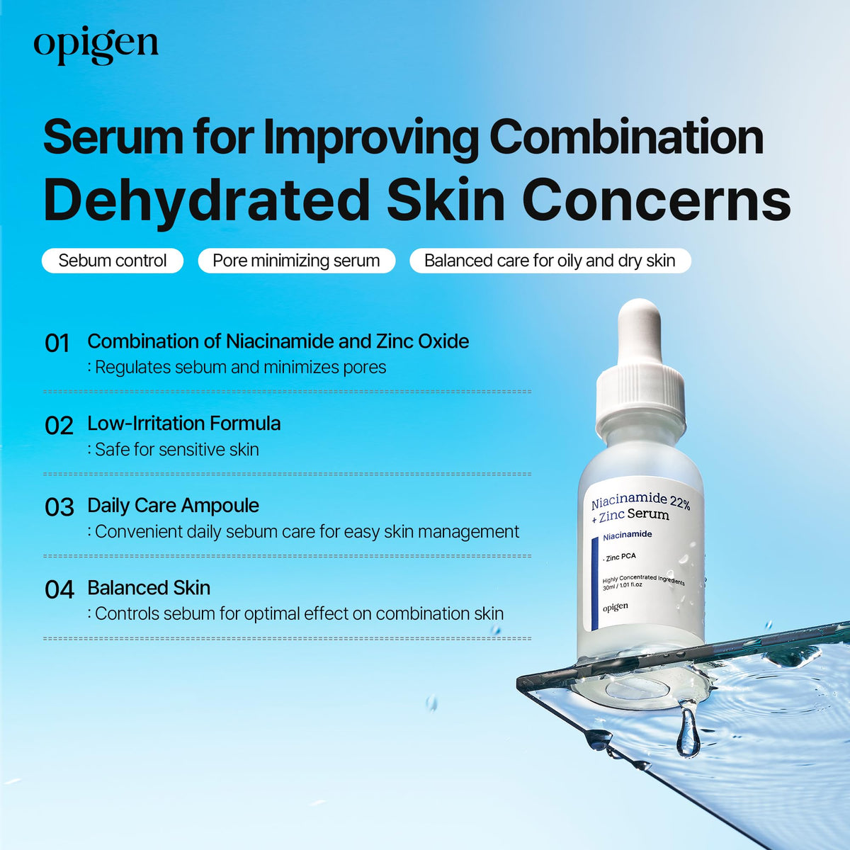 opigen 1oz size scale next to coin showing compact travel-friendly bottle