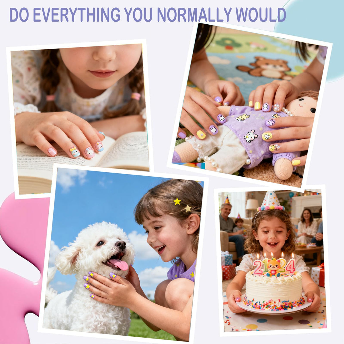 OPkssnails kids enjoying a birthday manicure showing fun and safe at-home styling