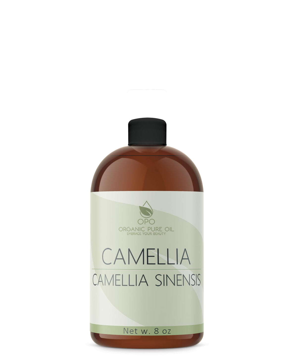 OPO camellia seed oil front label showing product clarity and brand