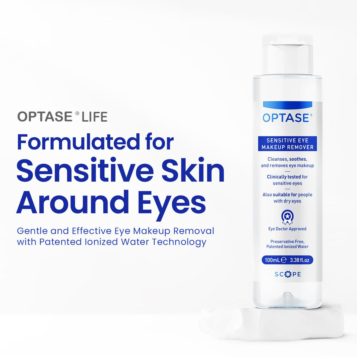 Optase Life ingredient label close-up highlighting hydrating components