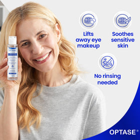 Optase Life clear droplet texture demonstrating gentle, lightweight formula