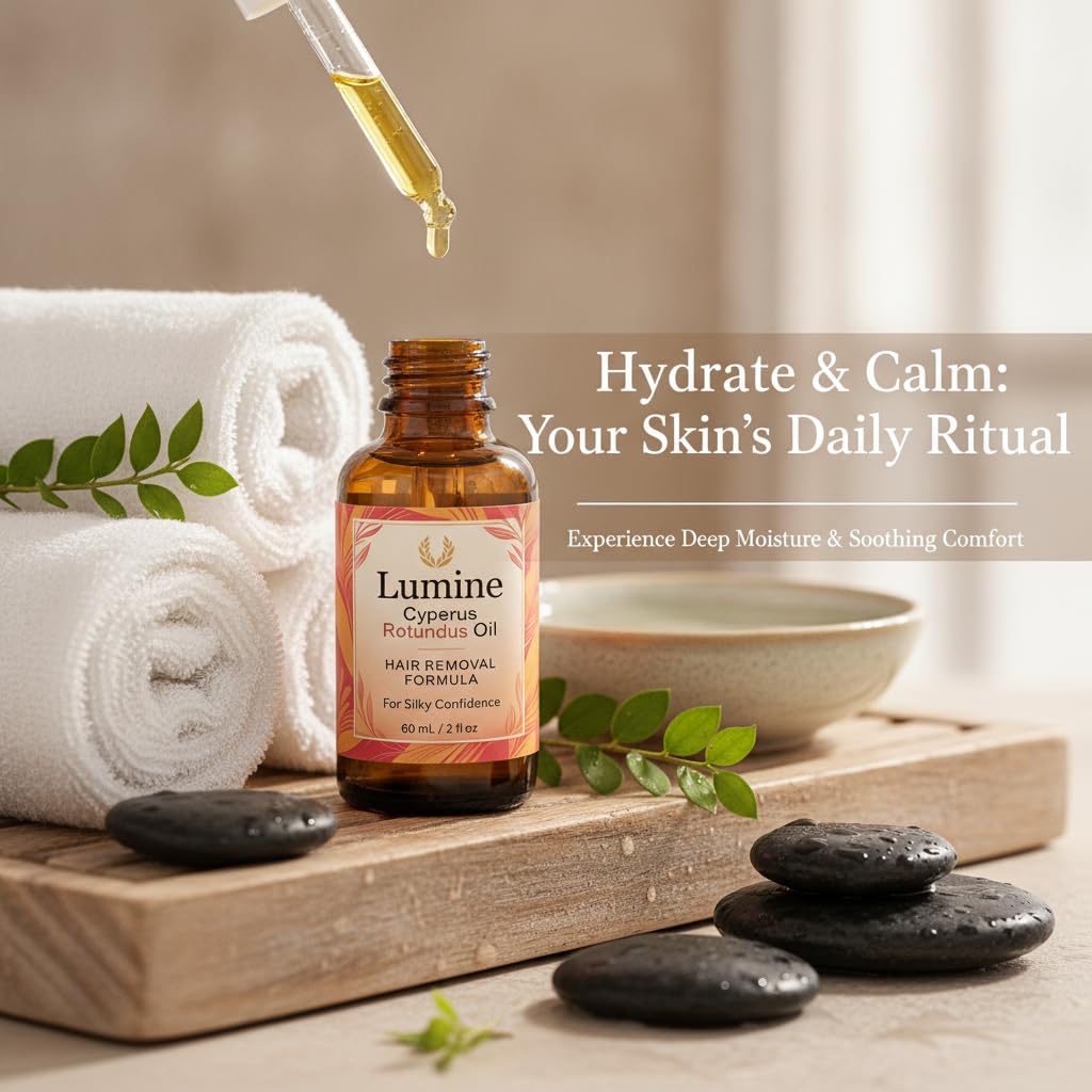 Optifusion Lumine Organics applied to underarm in demonstration, soothes irritation and calms redness
