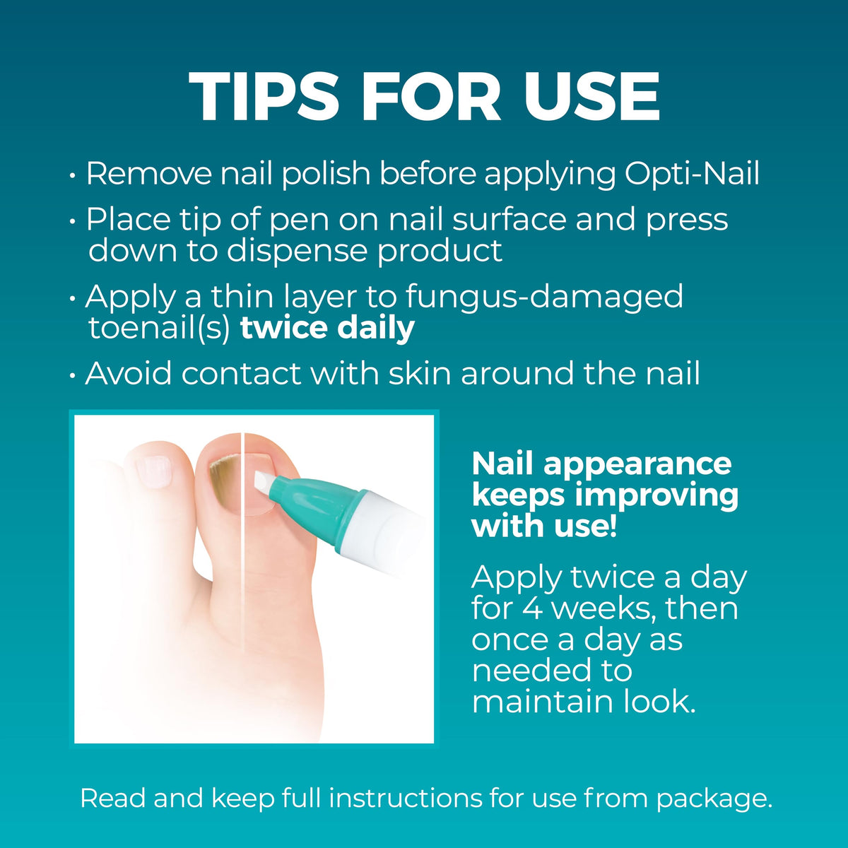 Opti-Nail pen on bathroom counter showing convenient daily use