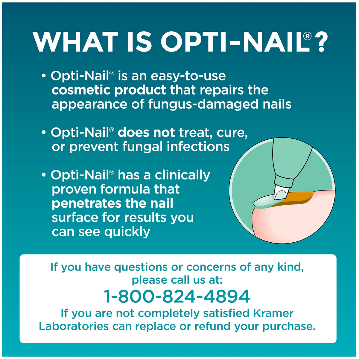 Opti-Nail pen applicator close-up demonstrating precise, mess-free tip