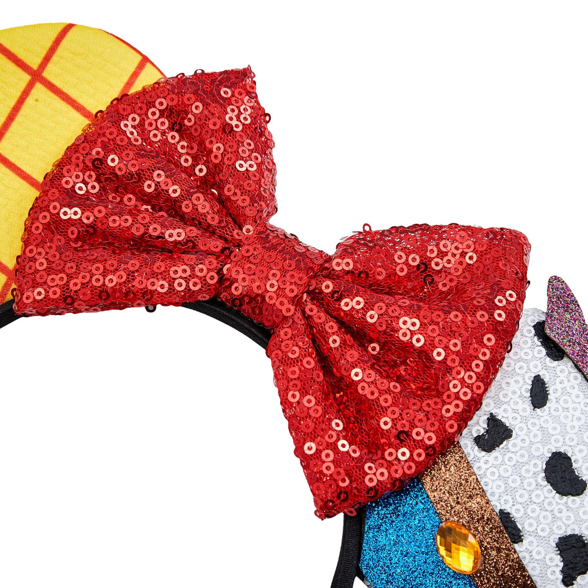 Opzzqz close-up of glitter bow and ear detail highlighting sturdy craftsmanship