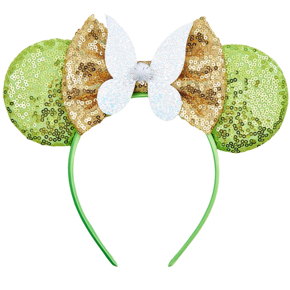 Opzzqz front view glitter bow headband showing sparkly ears and bow for festive styling