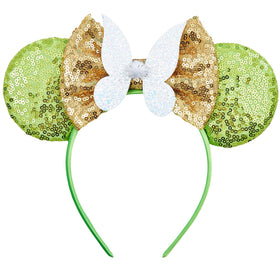 Opzzqz front view glitter bow headband showing sparkly ears and bow for festive styling