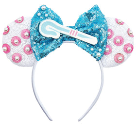 Opzzqz front view glitter bow headband shows festive design and secure fit