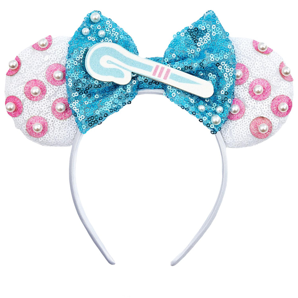 Opzzqz front view glitter bow headband shows festive design and secure fit