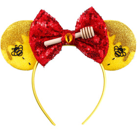 Opzzqz front view glitter mouse ears headband vibrant party accent