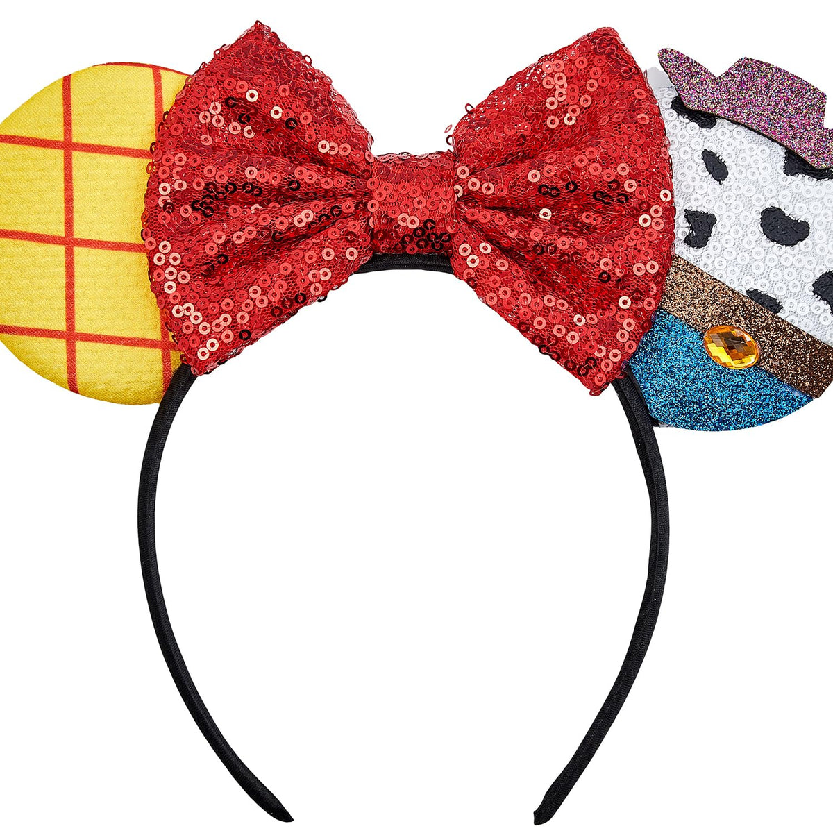 Opzzqz headband worn at a party demonstrating secure comfort and festive look