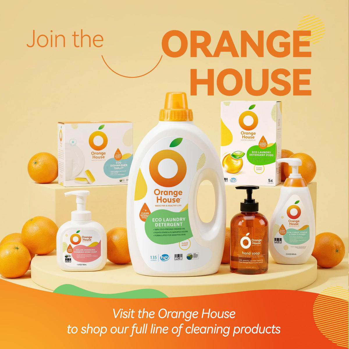 ORANGE HOUSE pack of three bottles grouped to show value and supply convenience