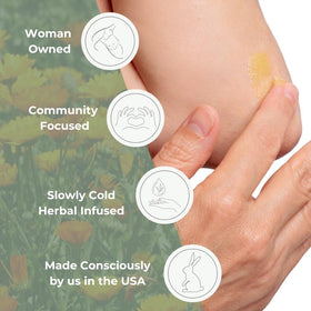 Ora's Amazing Herbal open jar top view revealing creamy balm for quick use