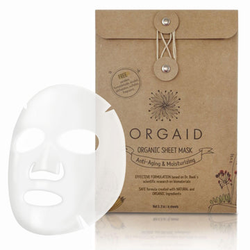 ORGAID front packaging showing organic sheet mask benefits and calming look