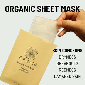 ORGAID mask applied on face demonstrating fit and soothing effect