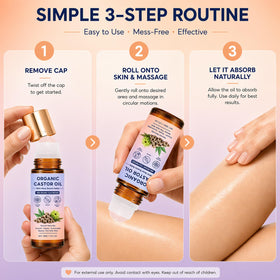 Organic Castor Oil texture on skin demonstrating smooth, non-sticky moisturization