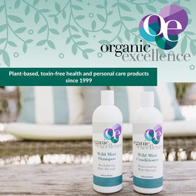 Organic Excellence flip-cap and dispenser detail showing easy use and controlled application benefit