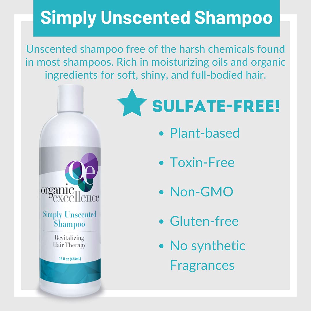 Organic Excellence shampoo lather texture showing creamy foam and gentle cleanse