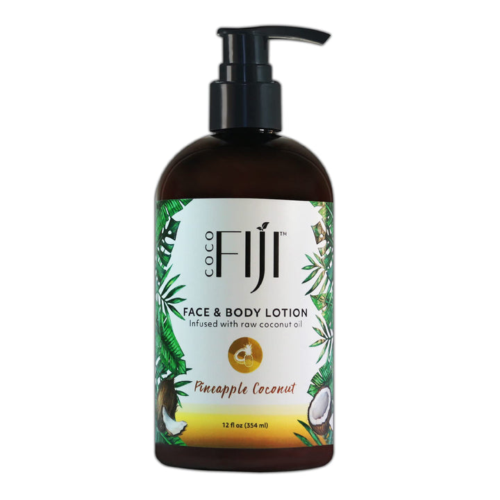 Organic Fiji front packaging showing Coco Fiji lotion and benefits