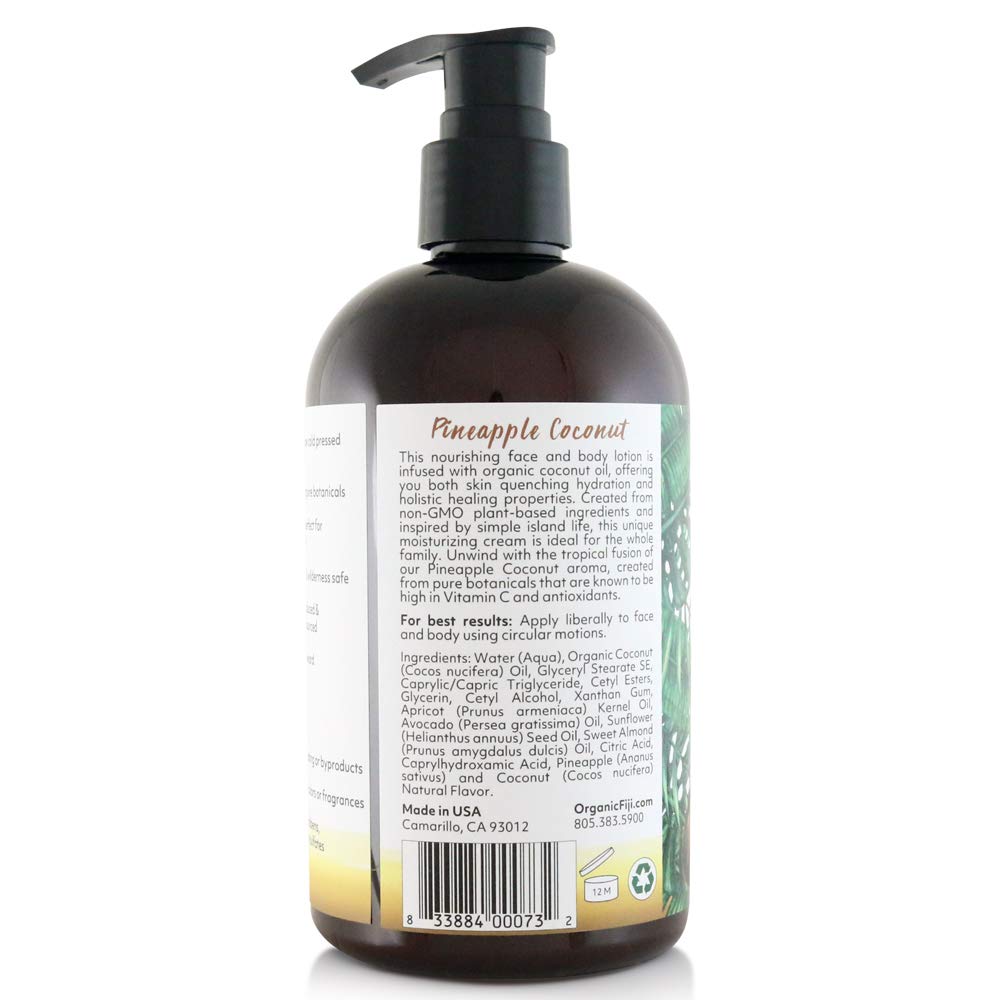 Organic Fiji lotion cream texture close-up illustrating rich hydration