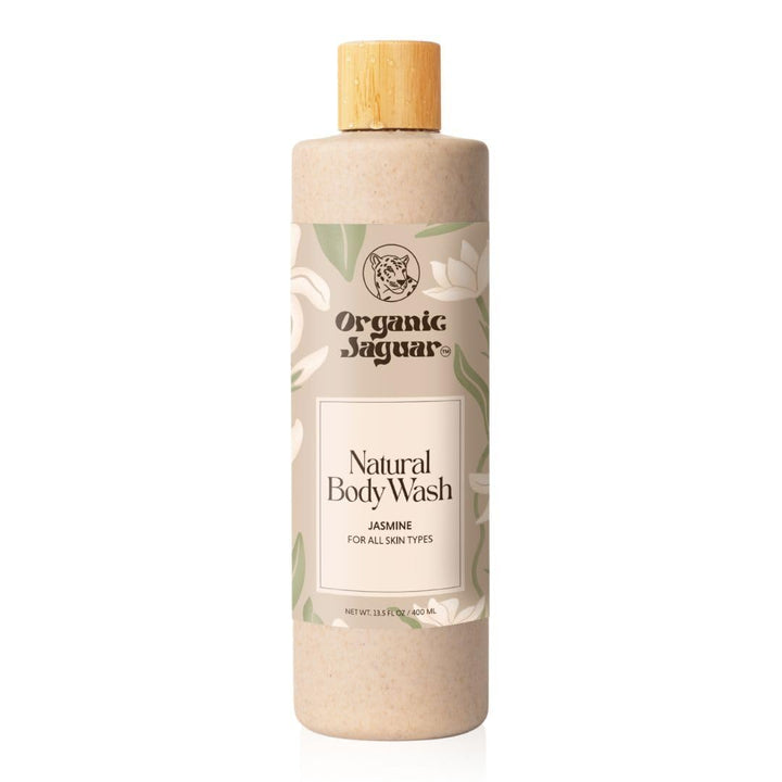 Organic Jaguar front packaging showing 13.5 fl oz bottle and clear label, reassuring clean ingredients