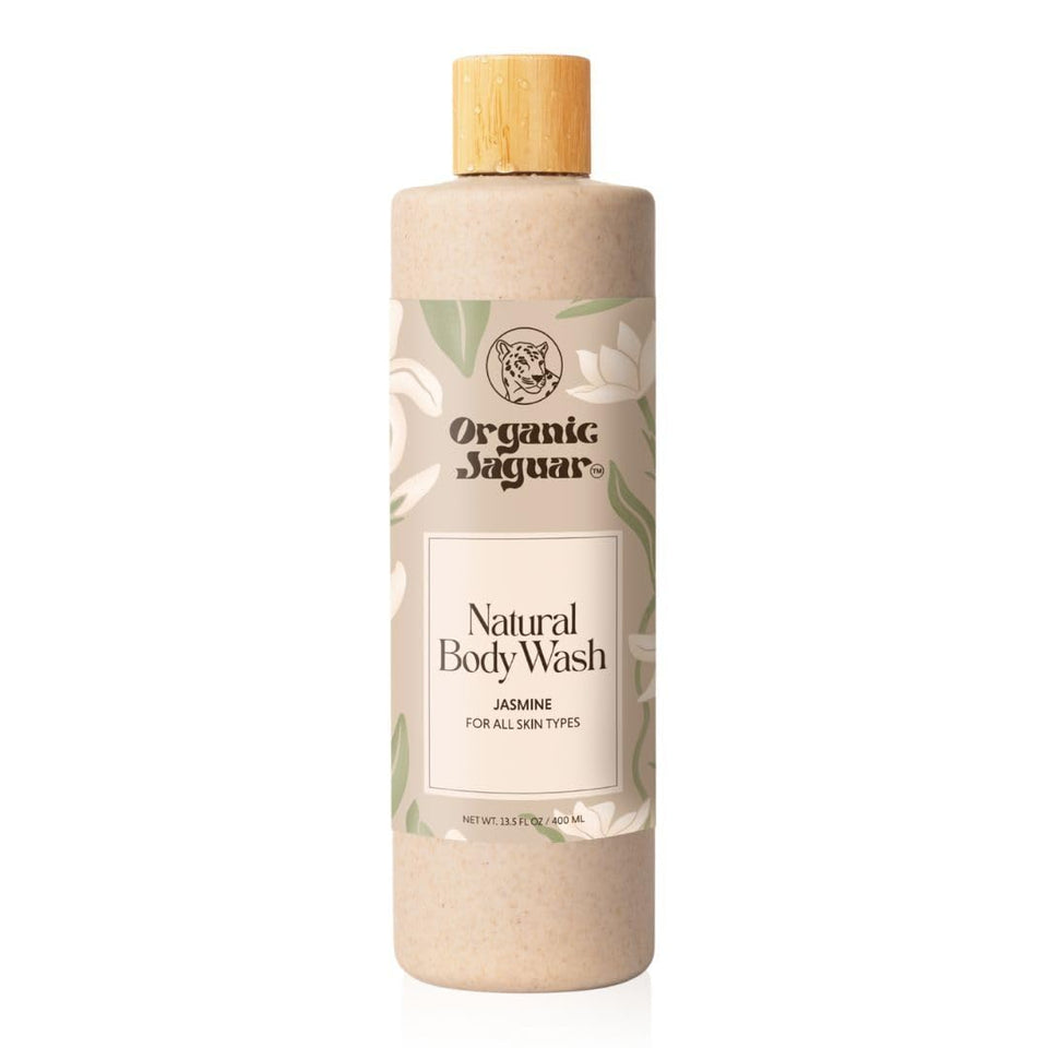Organic Jaguar front packaging showing 13.5 fl oz bottle and clear label, reassuring clean ingredients