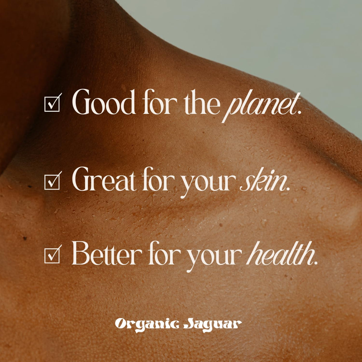 Organic Jaguar in-shower use with loofah demonstrating everyday cleansing