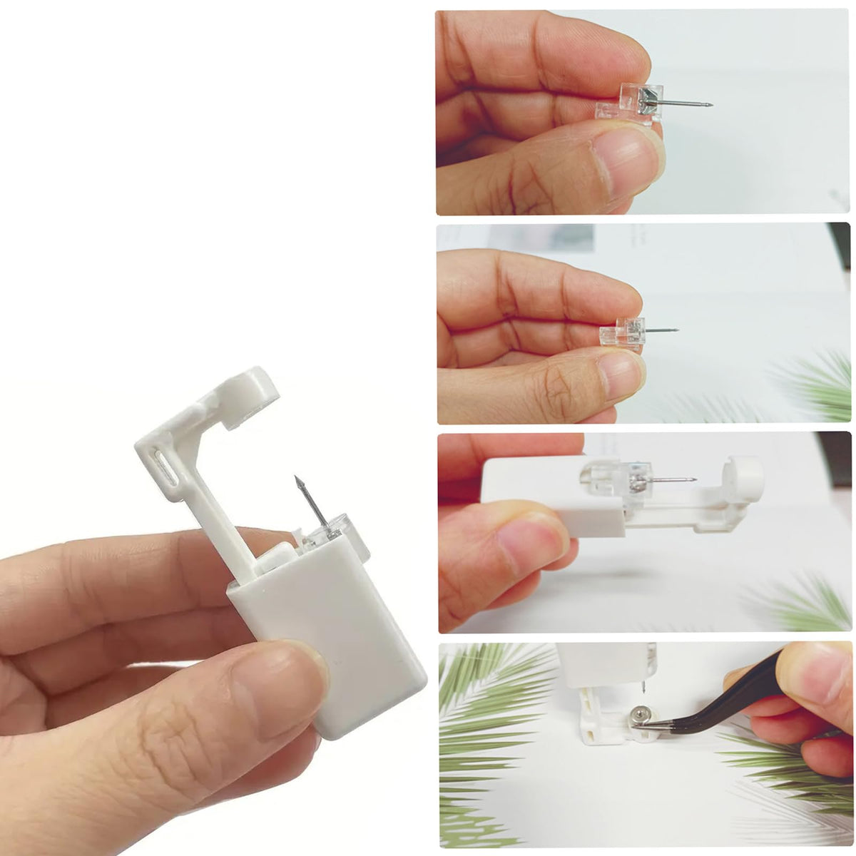 Individually packaged Orglace guns and studs showing sterile-ready convenience