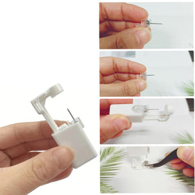 Individually packaged Orglace guns and studs showing sterile-ready convenience