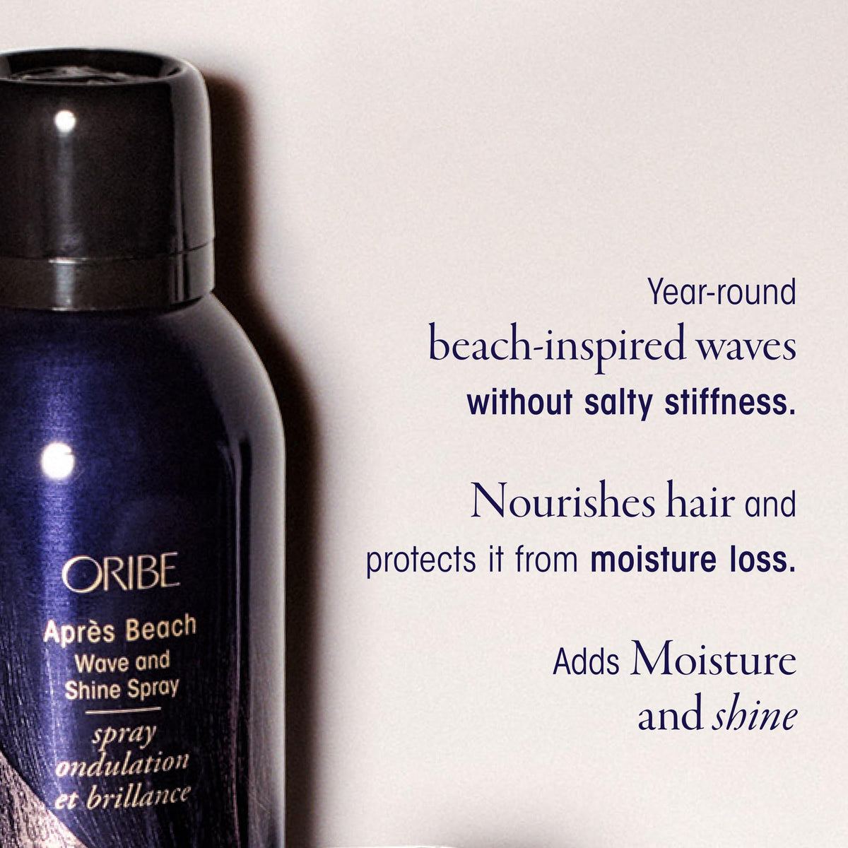 Oribe Après nozzle detail emphasizing precise mist for even texture application