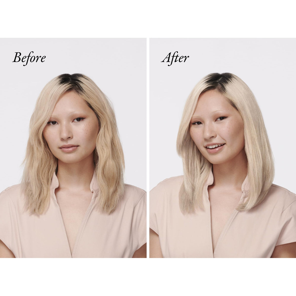 ORIBE violet shampoo lather texture showing gentle cleanse and toning benefit