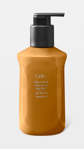 ORIBE pearlescent body wash texture close-up illustrating rich lather and hydration