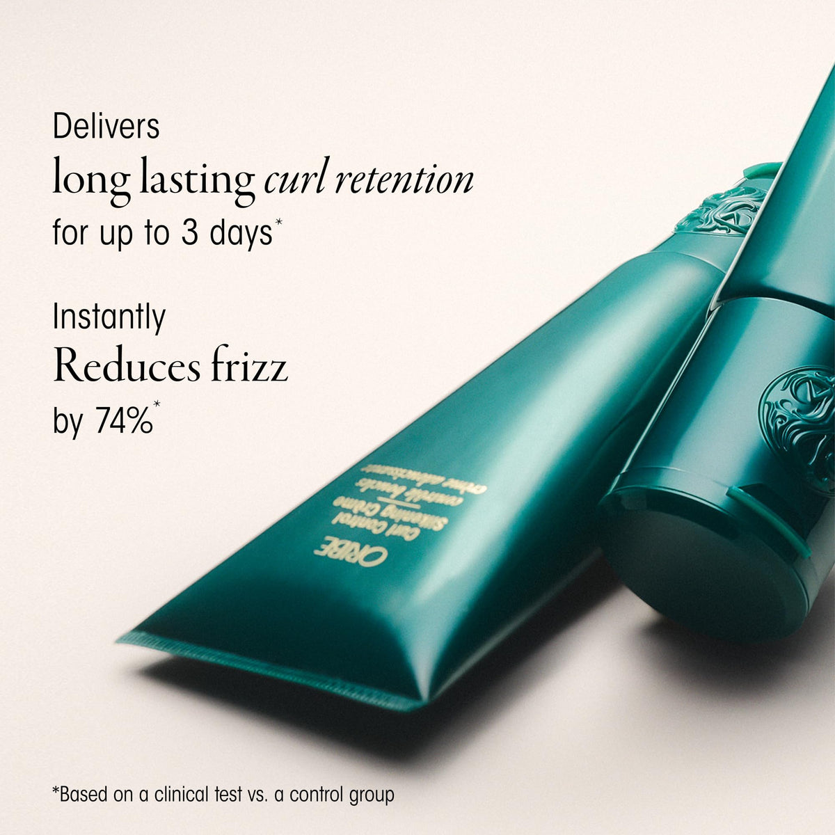 Oribe Curl Control being applied to damp hair for defined curls