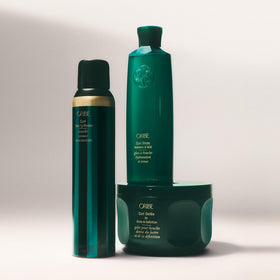 Oribe curl gel used with diffuser demonstrating improved curl lift and frizz control