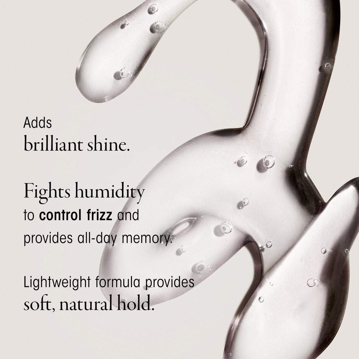 ORIBE gel texture on fingertip, displays lightweight glossy consistency