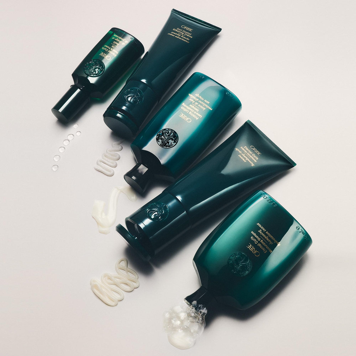 ORIBE bottle staged in a bathroom setting conveying luxury routine