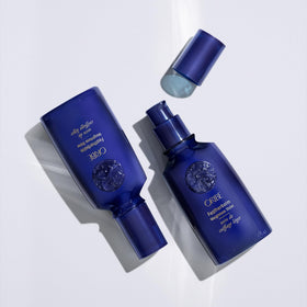 Oribe Featherbalm label detail highlighting ingredient claims and treatment-safe benefits