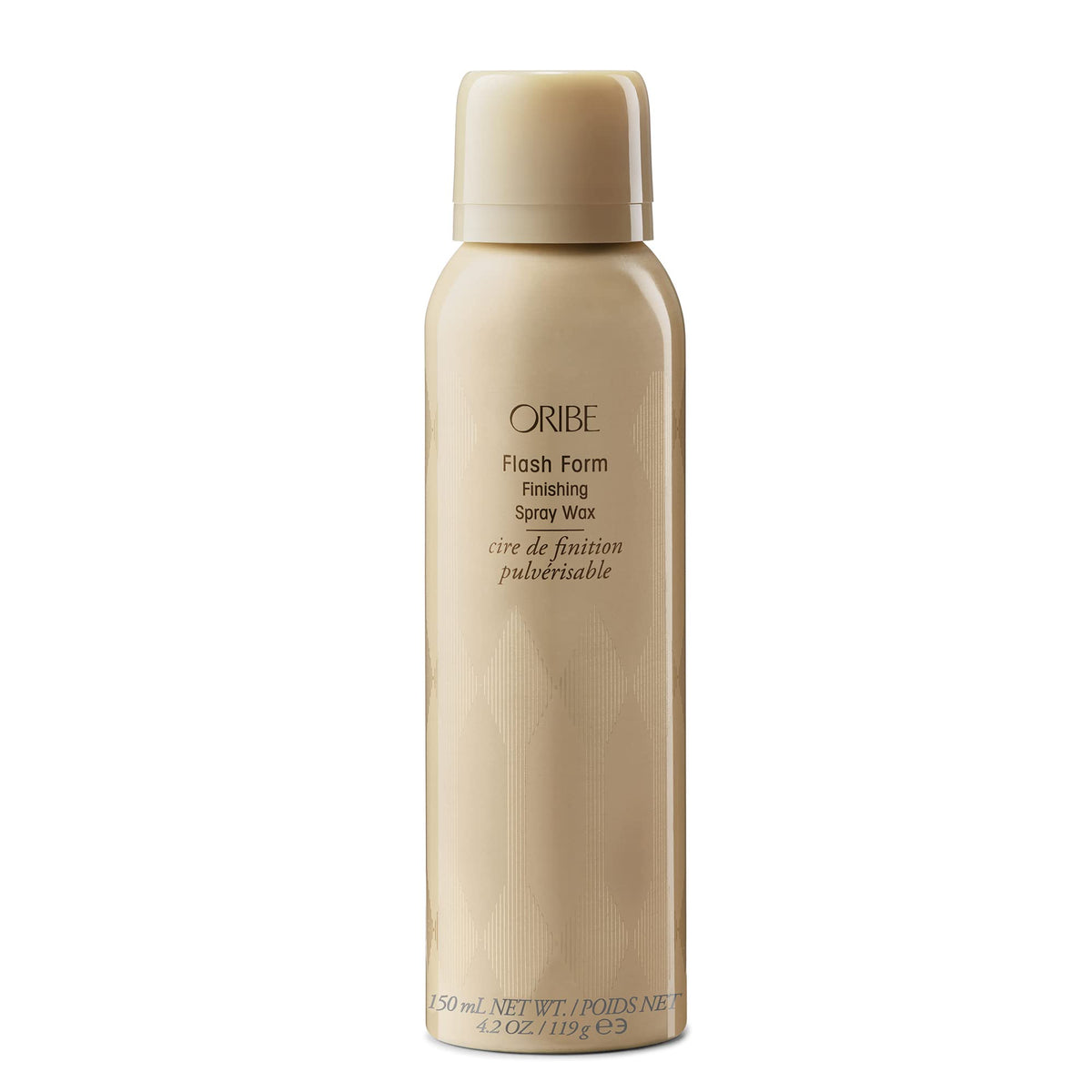 ORIBE front packaging of Flash Form finishing spray showing size and label benefits